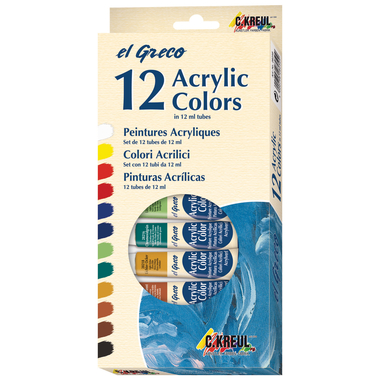 KREUL Acrylfarben Set 28250 12 Tuben à 12ml