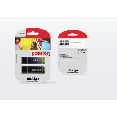 DISK2GO USB-Stick passion 3.0 16GB 30006574 USB 3.0 double pack