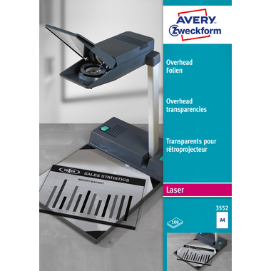 AVERY ZWECKFORM Overhead-Folie A4 3552 0,10mm Laser 100 Blatt