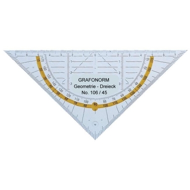 DUX Geodreieck 14cm 106/45 transparent