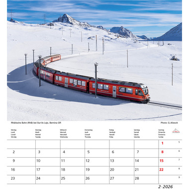 CALENDARIA Bildkalender 2026 9783036205359 Schweiz ML 21x24cm