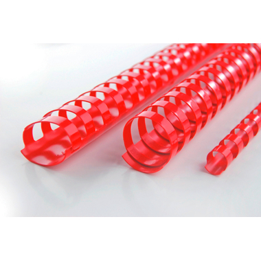 GBC Plastikbindrücken 14mm A4 4028218 rot, 21 Ringe 100 Stück