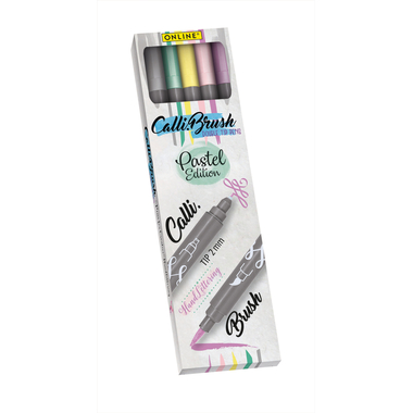 ONLINE Callibrush Pen Double Tip 2mm 19079 Pastel ass. 5 pcs.