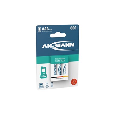 Ansmann Akku Phone NiMH AAA per telefoni DECT 800 mAh, 3 pezzi