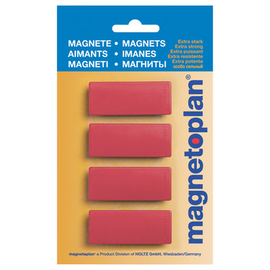 MAGNETOPLAN Supp. Calamita Rettang. 16651406 rosso 4 pezzi