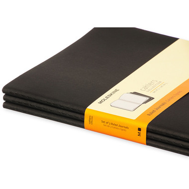 MOLESKINE Cahier XL 25x19cm 705014 ligné, noir 3 pcs.
