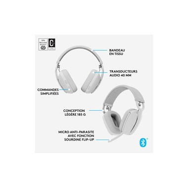 Logitech Headset Zone Vibe 100 White