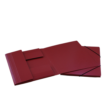 EROLA Gummibandmappe 650my A4 33299 rot Pressspan 3 Klappen