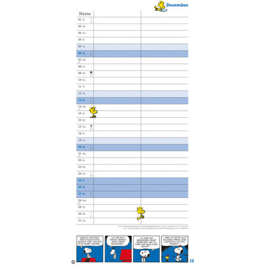 HEYE Planifica. pour 2 Peanuts 2026 21302+26 1M/1P AL 2 colonnes 16x34.7cm
