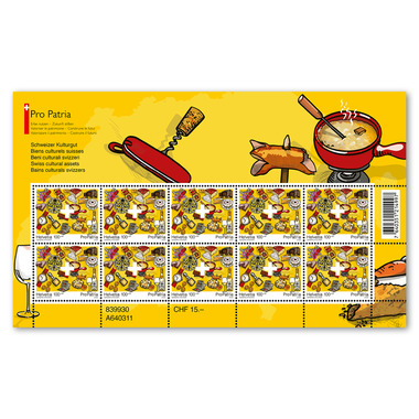 Briefmarken CHF 1.00+0.50 «Materiell», Kleinbogen mit 10 Marken