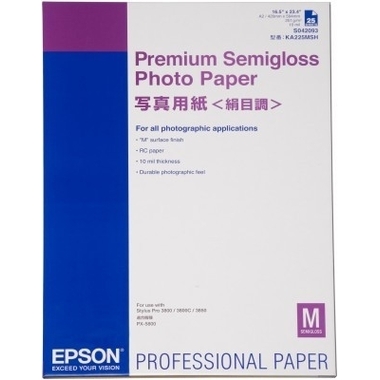 EPSON Premium Semigloss Photo A2 S042093 Stylus Pro 4000 251g 25 flls.