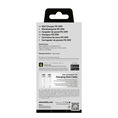 Chargeur mural 20 W pour smartphones et tablettes