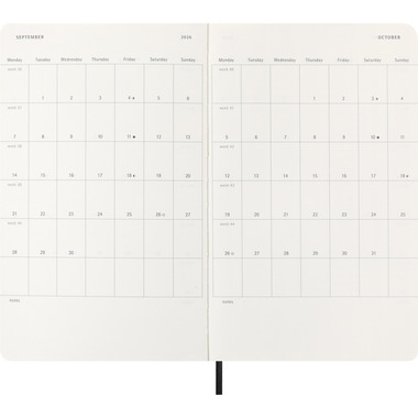 MOLESKINE Agenda Classic Large 2026 DSB12WN3Y26 1S/1P nero SC 13x21cm
