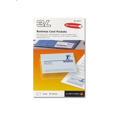 3L Porte-cartes de visite 95x60mm 5100-10111 PP,autocollante 10 pièces