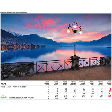 CALENDARIA Calendario 2026 9783036205083 Swiss Panorama ML 40x31cm