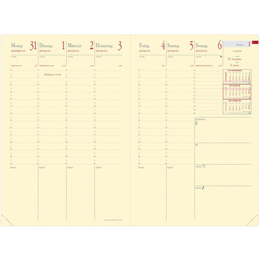 QUO-VADIS Agenda Soho Mini.Pres. 2026 286293Q 1W/2S schwarz DE 16x24cm