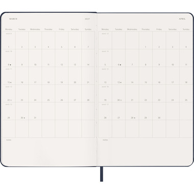 MOLESKINE Agenda Classic Large 2027 DHB2012WN3Y27 1W/1S saphir HC 13x21cm