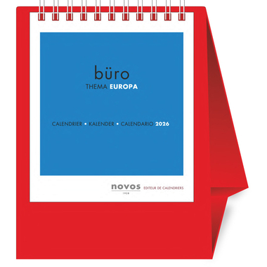 NOVOS Tischkalender Europa 2026 500015 1M/1S rot ML 11.5x14cm