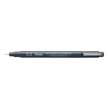 PENTEL Fineliner Pigment 0.2 mm S20P-2A POINTLINER, schwarz