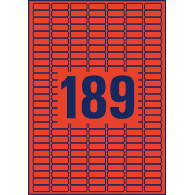 AVERY ZWECKFORM Etichette 25,4x10mm L6036-20 rosso 3780pz./20fl.