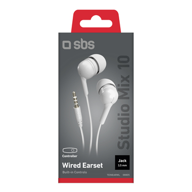 Oreillettes filaires stéréo Studio Mix 10, jack 3,5 mm avec microphone et bouton de réponse | SBS