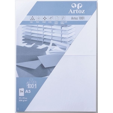 ARTOZ Karten 1001 A5 107392262 220g, blütenweiss 5 Blatt