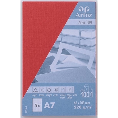ARTOZ Cartes de visite 1001 A7 107136145 220g, rouge 5 feuilles
