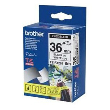 PTOUCH Flexitape lamin. schwarz/weiss TZe-FX261 zu PT-550 36 mm