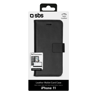 Custodia book in vera pelle per iPhone 11