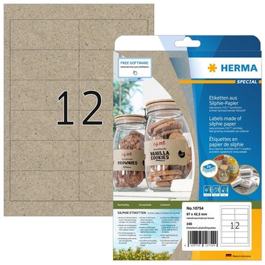 HERMA Etiketten 97 x 42,3 mm 10754 aus Silphie-Papier 240 Stück