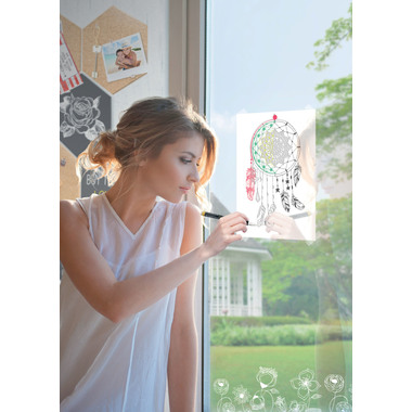 SECURIT Fensterschablone WINDOODLE WD-3A3-HM A3 Home 3 Stück
