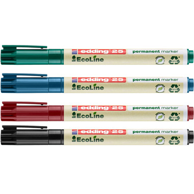 EDDING Permanent Marker 25 E-4 25-E4 astuccio, 4-colorato 4 pezzi