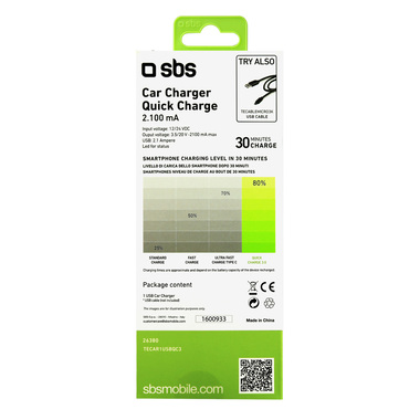 Chargeur de batterie automobile USB de 2 100 mAh | SBS