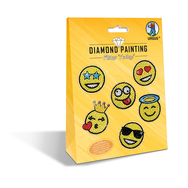 URSUS Diamond Sticker Smileys 43500006 10x15cm 2 Bogen