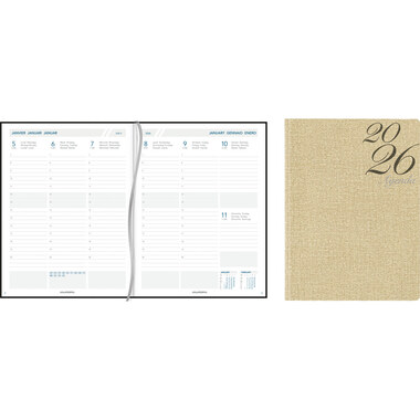 AURORA Agenda Canapa Business 2026 2912 1W/2S ass. ML 15M 17.5x22.5cm