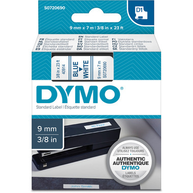 DYMO Nastro D1 S0720690 blu/bianco 9mm/7m