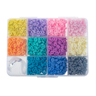GLOREX Set de perles Heishi Girl 61630242 pastel, assorti 1000 pièces