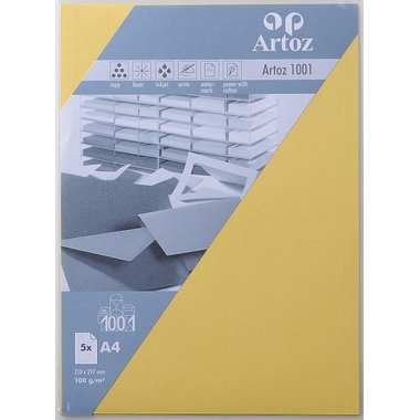 ARTOZ Papier 1001 A4 107796142 220g, jaune clair 5 feuilles
