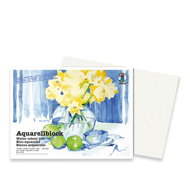 URSUS Papier aquarelle 12x17cm 9300000 200g, blanc 10 feuilles