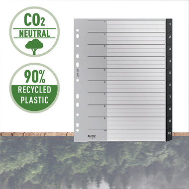 LEITZ Répertoire PP Recycle A4+ 1208-00-00 noir 1-10
