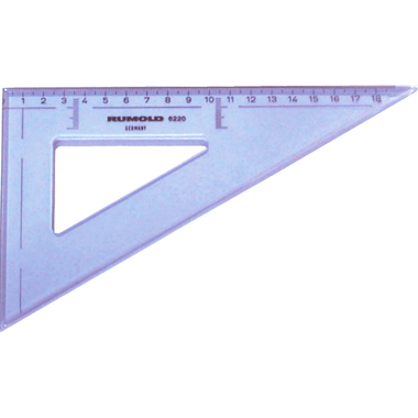 RUMOLD Zeichendreieck 18cm 6220 60° grau