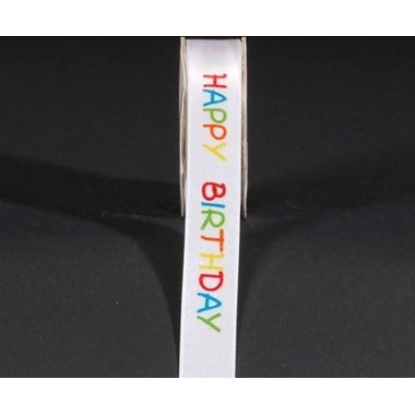 SPYK Band Cubino 16mm/3m 1889.1654 weiss/farbig Happy Birthday
