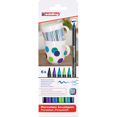EDDING Porcellana Marker 4200 1-4mm 4200-E6-Cool 6 Cool Colours