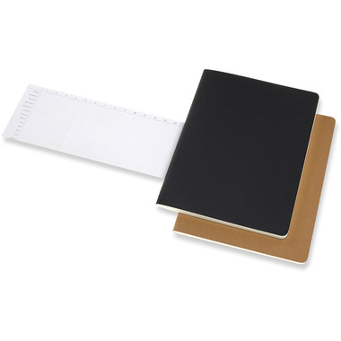 MOLESKINE Quaderno Study XLarge 620282 rigato, nero, 160p. 2 pezzi