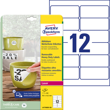 AVERY ZWECKFORM Etiketten 99,1x42,3mm L4776REV2 240 Stück