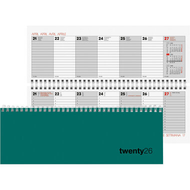 BIELLA Agenda Colorful 2026 888377090026U 1S/2P petrol ML 29.7x10.5cm