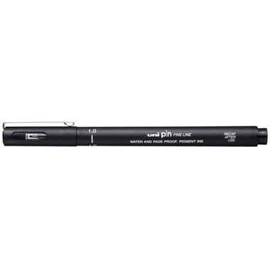UNI-BALL Fineliner Pin 1mm PIN10-200(S) BLACK noir