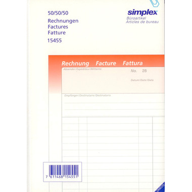 SIMPLEX Fattura Oneco (d/f/i) A5 15455 50/50/50 fl. 1./2. fl.