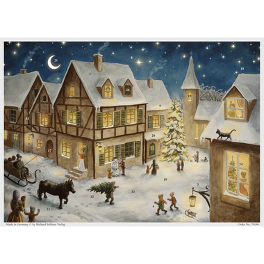 SELLMER Calendario dell'avvento 700 70146 Weihnachtsabend im Dorf