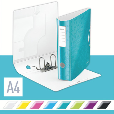 LEITZ Classeur WOW Active 180° 8.2cm 11060051 bleu glacier A4
